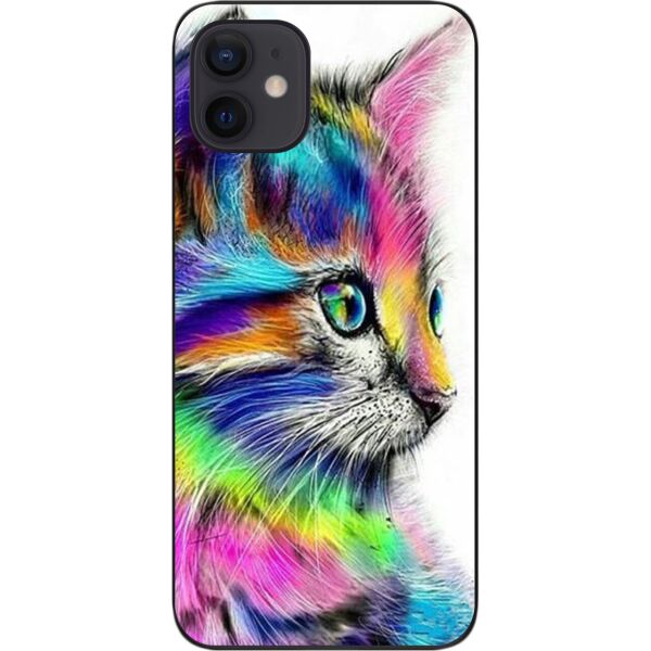 

Силиконовый бампер SMTT для iPhone 12 с изображением Разноцветный кот