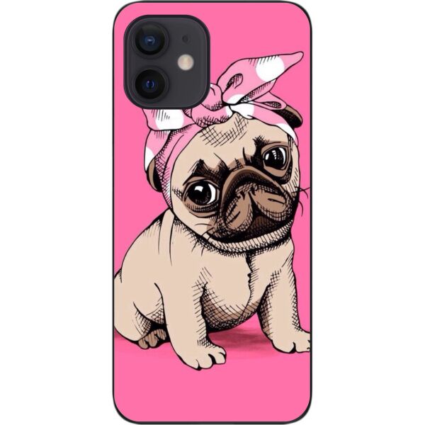 

Чехол силиконовый SMTT для iPhone 12 mini с картинкой Мопсик