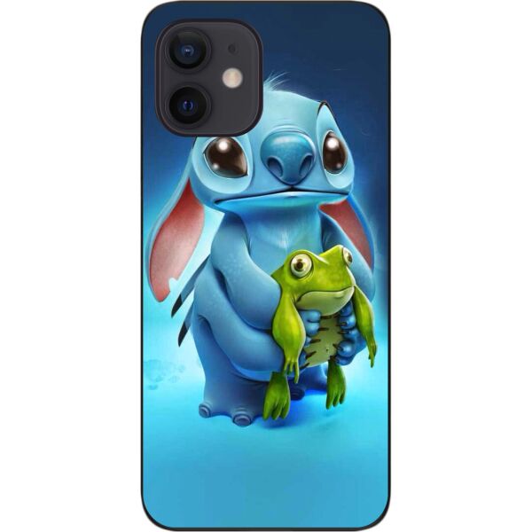 

Бампер силиконовый SMTT для iPhone 12 mini с рисунком Стич с лягушкой
