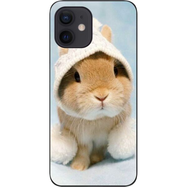 

Силиконовый бампер SMTT для iPhone 12 mini с изображением Зайка в шапке