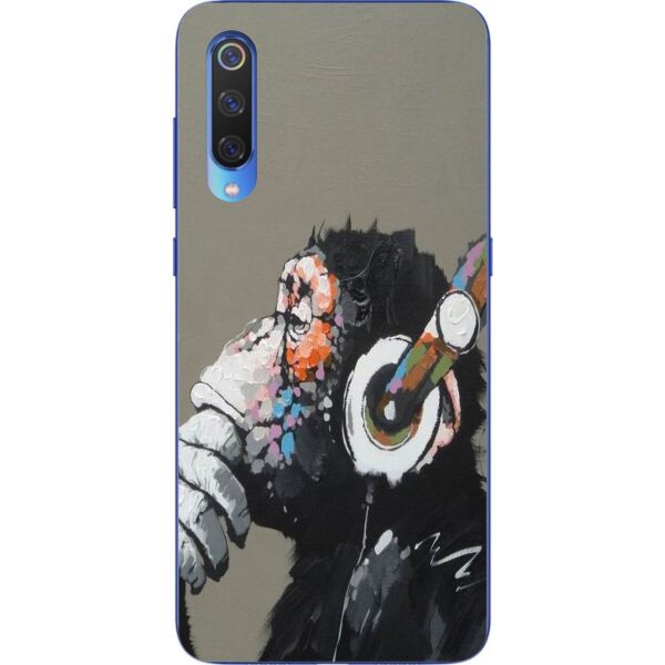 

Бампер силиконовый чехол Casemarket с картинкой для Xiaomi Mi 9 SE Обезьяна в наушниках