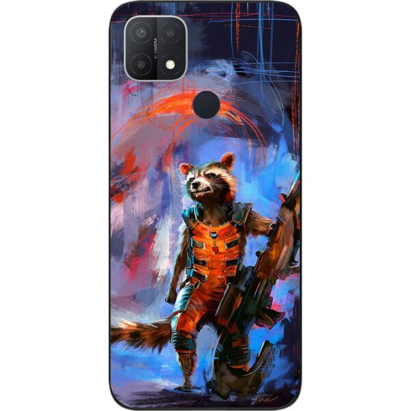 

Силиконовый чехол SMTT для OPPO A15s с картинкой Енот Ракета