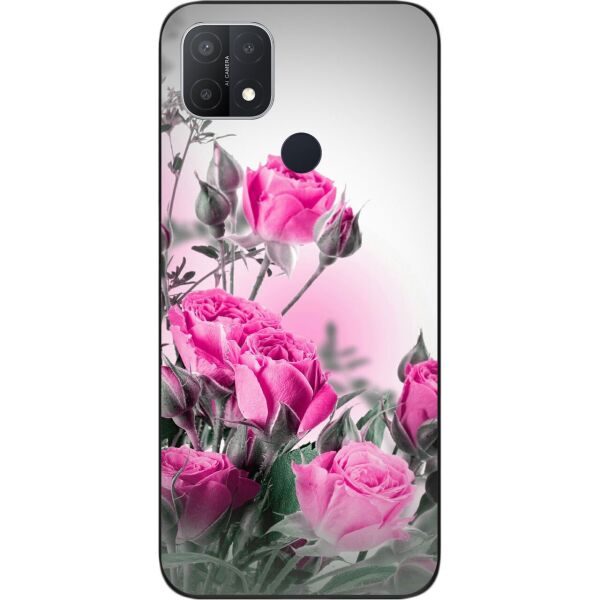 

Силиконовый бампер SMTT для OPPO A15s с изображением Розовые розы
