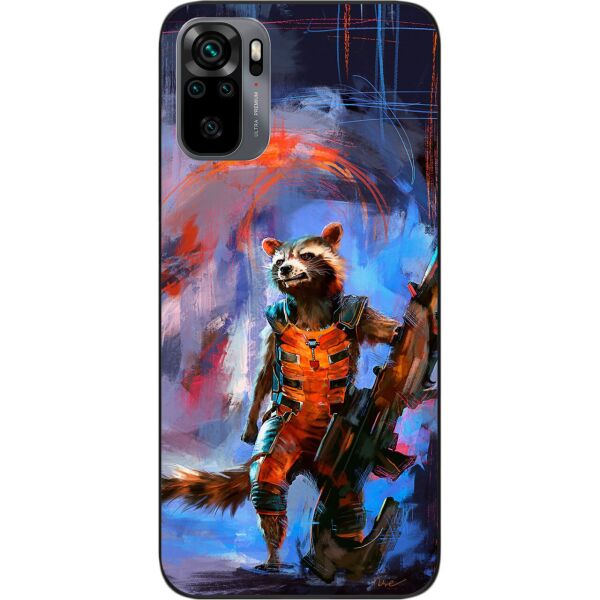 

Силиконовый чехол SMTT для Xiaomi Redmi Note 10 с картинкой Енот Ракета