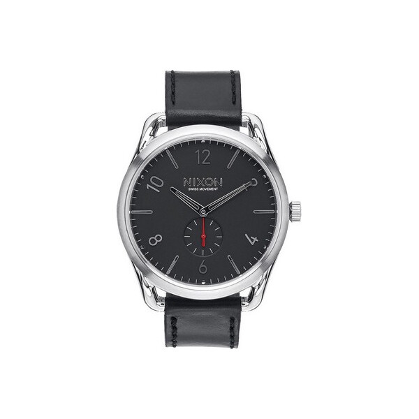 Часы NIXON A465-008 C45 Leather Black Red 45mm 10ATM