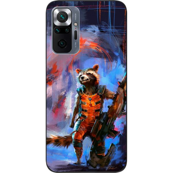 

Силиконовый чехол SMTT для Xiaomi Redmi Note 10 Pro с картинкой Енот Ракета