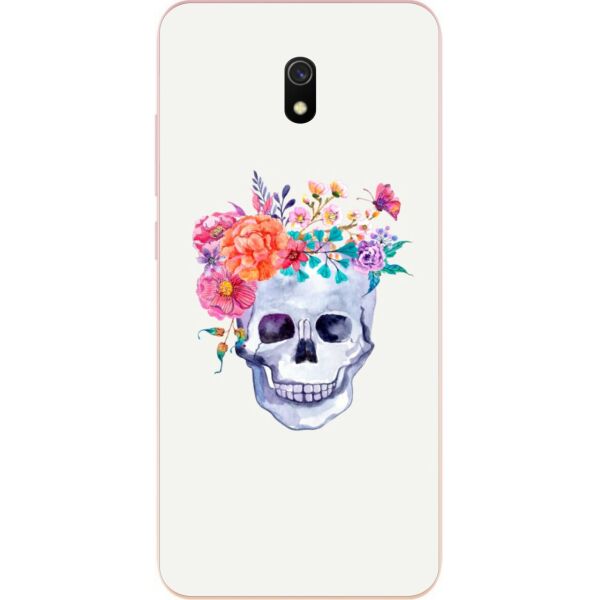 

Оригинальный силиконовый Casemarket чехол для Xiaomi Redmi 8A с картинкой Череп и цветы