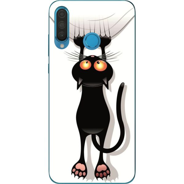 

Силиконовый бампер Casemarket с изображением для Huawei P30 Lite Черный кот