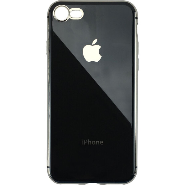 

Чехол накладка xCase на iPhone 7/8 Glass Silicone Case Logo black+silver