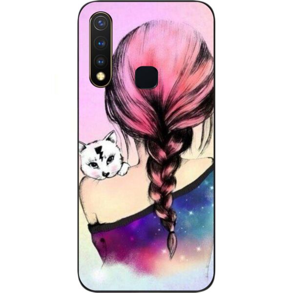 

Оригинальный силиконовый чехол Casemarket для Vivo Y19 с картинкой Котик на плече
