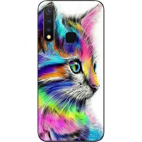 

Оригинальный бампер Casemarket для Vivo Y19 с картинкой Разноцветный кот