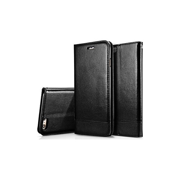 

Чехол книжка на iPhone 7 Plus/8 plus экокожа с накладкой из плотного силикона, черный