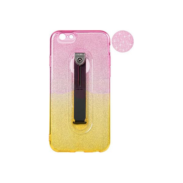 

Чехол накладка для iPhone Х/XS Remax Glitter Hold Series Yellow/Pink