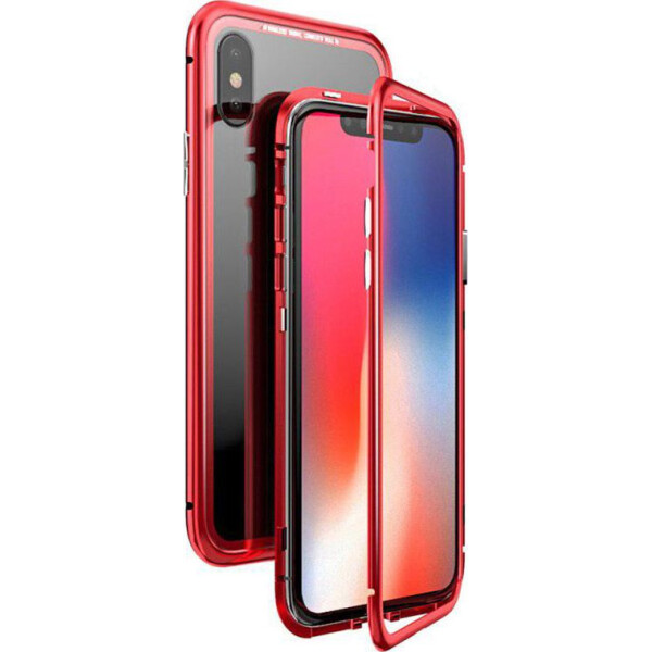 

Чехол накладка xCase для iPhone Х/XS Magnetic Case прозрачный красный