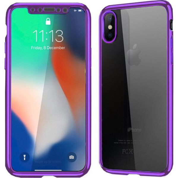 

Чехол накладка xCase на iPhone Х защита 360 фиолетовый