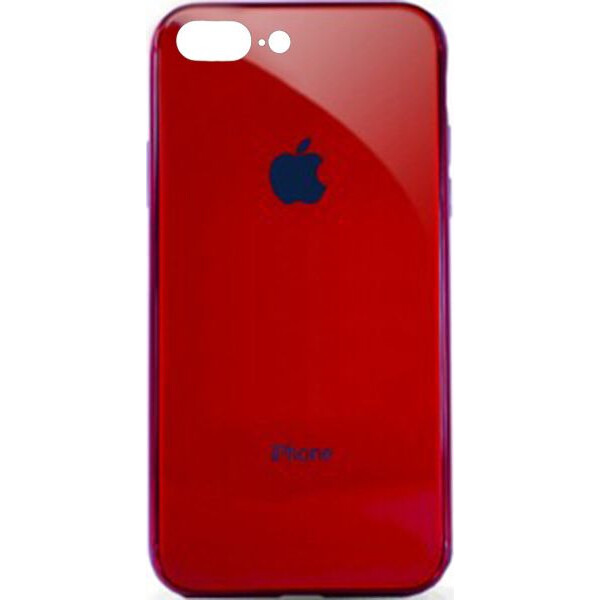 

Чехол накладка xCase на iPhone 7 Plus/8 Plus Glass Case Logo Metallic red