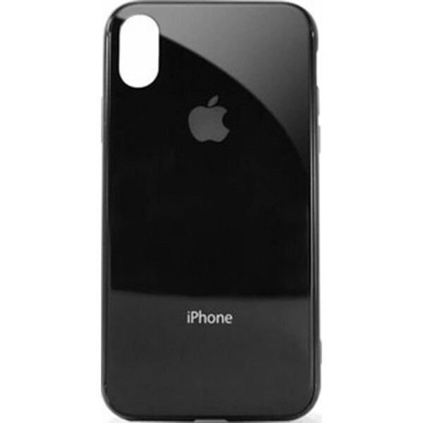 

Чехол накладка xCase на iPhone XR Glass Case Logo Metallic black