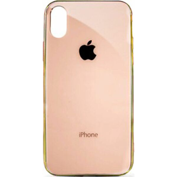 

Чехол накладка xCase на iPhone XR Glass Case Logo Metallic gold