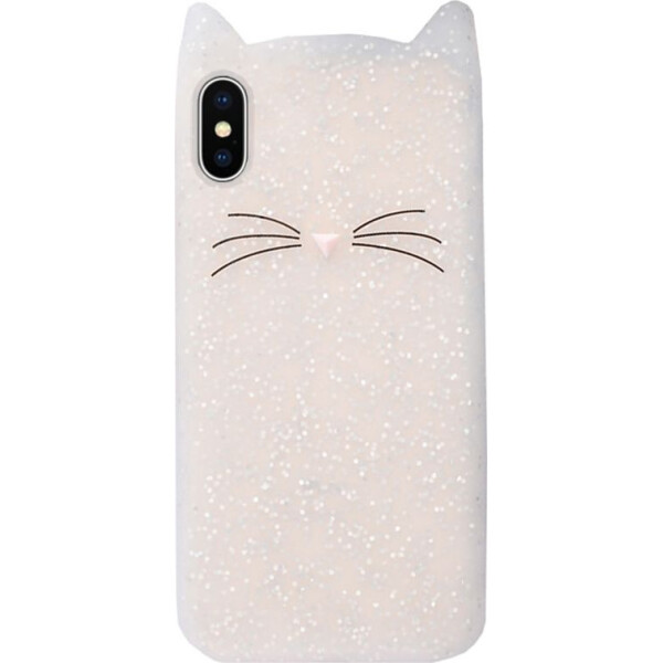 

Чехол накладка xCase на iPhone XS Max Silicone Cat белый перламутровый
