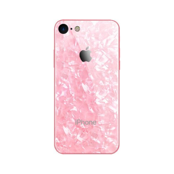 

Чехол накладка xCase для iPhone 7/8 Glass Marble case rose gold