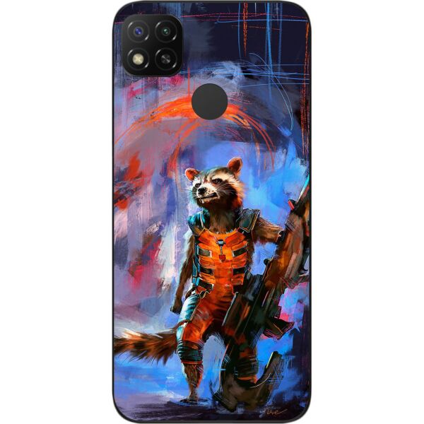 

Силиконовый чехол SMTT для Xiaomi Redmi 9C с картинкой Енот Ракета