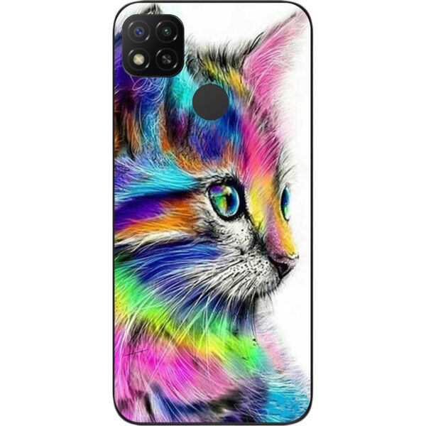 

Оригинальный бампер SMTT для Xiaomi Redmi 9C с картинкой Разноцветный кот