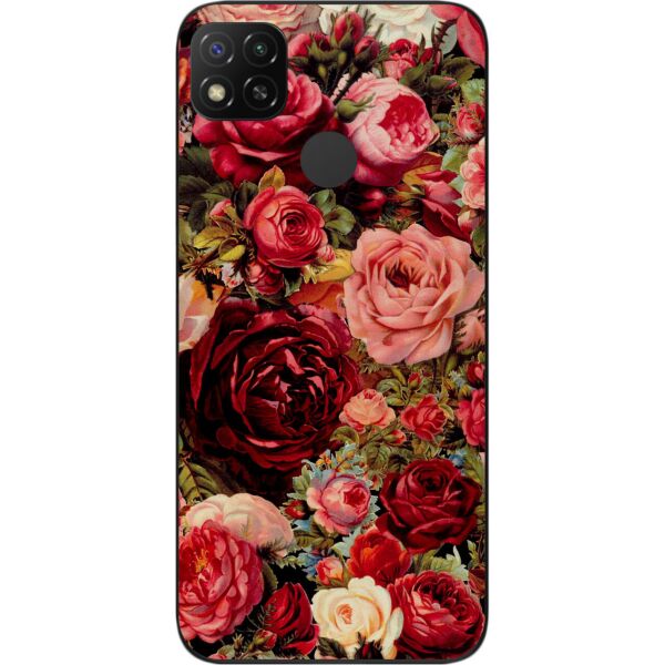 

Чехол силиконовый SMTT для Xiaomi Redmi 9C с картинкой Пионы