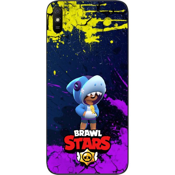 

Силиконовый чехол SMTT для Xiaomi Redmi 9A с картинкой Бравл Старс герой Леон акула
