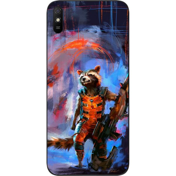 

Силиконовый чехол SMTT для Xiaomi Redmi 9A с картинкой Енот Ракета