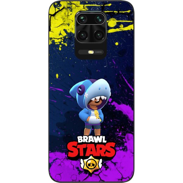

Силиконовый чехол SMTT для Xiaomi Redmi Note 9S / Note 9 Pro с картинкой Бравл Старс герой Леон акула