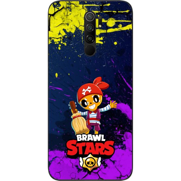 

Силиконовый чехол SMTT для Xiaomi Redmi 9 с картинкой Бравл Старс герой Пират поко
