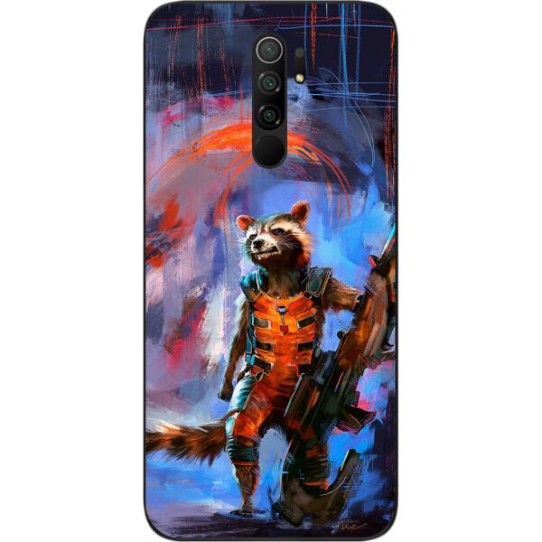 

Силиконовый чехол SMTT для Xiaomi Redmi 9 с картинкой Енот Ракета