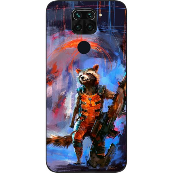 

Силиконовый чехол SMTT для Xiaomi Redmi Note 9 с картинкой Енот Ракета
