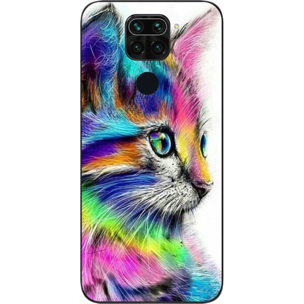 

Оригинальный бампер SMTT для Xiaomi Redmi Note 9 с картинкой Разноцветный кот