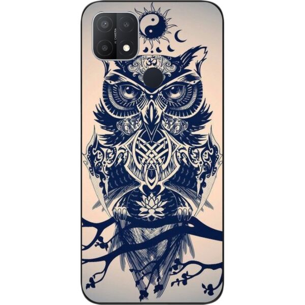 Бампер силиконовый SMTT для OPPO A15 с рисунком Филин