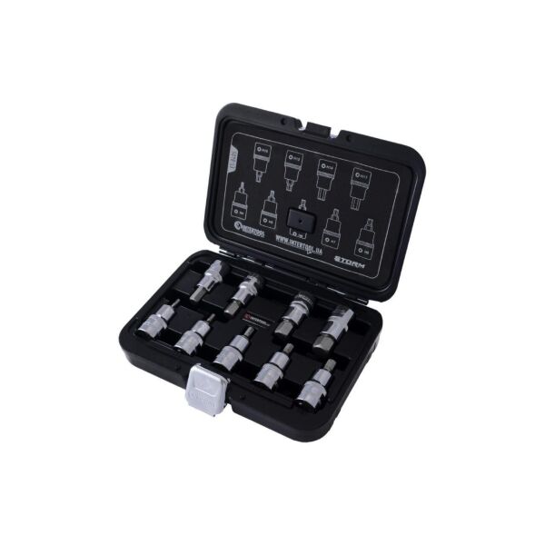 

Набор бит HEX Intertool - 1/2" x H4-H17 x 55 мм (9 шт.) Storm