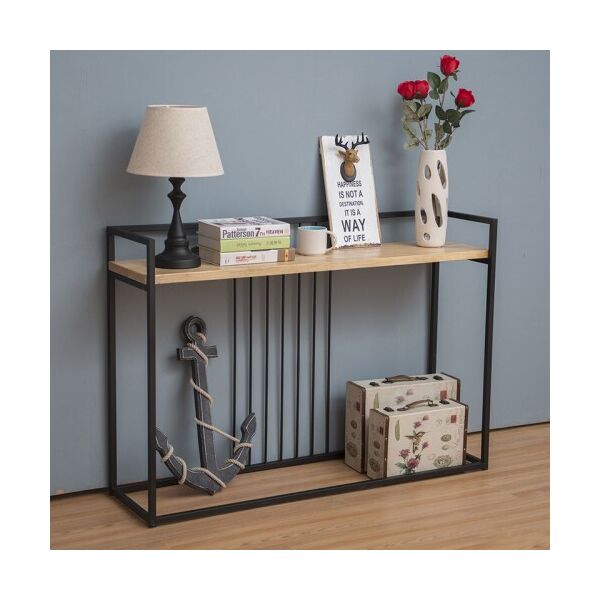 

Журнальный столик, столик - консоль Master Skif в стиле лофт 24 черный с деревянной столешицей, 850х900х300