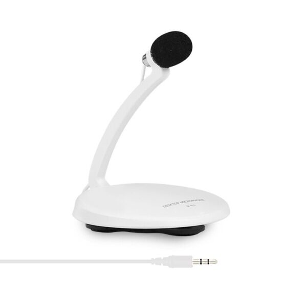 

Микрофон проводной 2-в-1 для компьютера ноутбука дома (1.8 м) 3.5 мм mini-jack Soncm SF-911 White