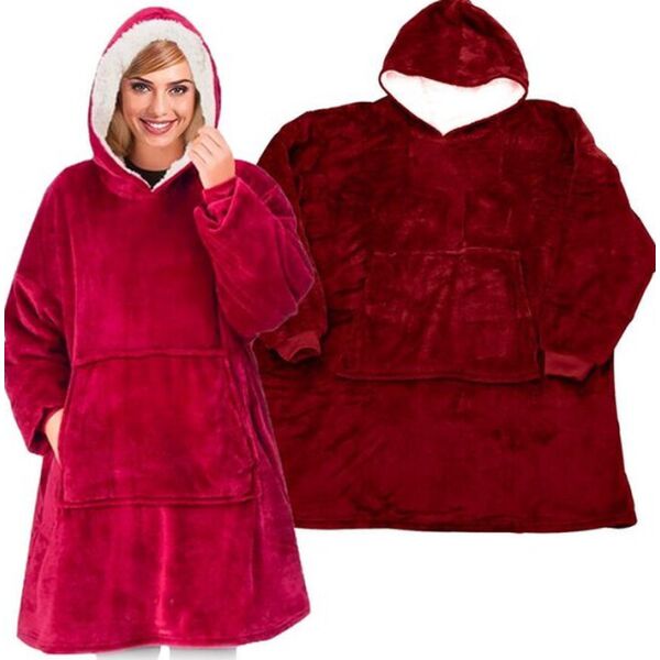 

Плед Huggle КРАСНЫЙ Ultra Plush Blanket Hoodie толстовка-плед с капюшоном