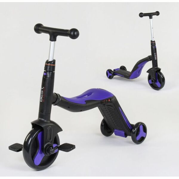 

Самокат-велобег-велосипед Best Scooter 3в1 синий универсальный детский самокат трансформер с педалям