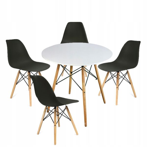 

Комплект мебели Jumi Scandinavian Design White-Black стол и кресла 4 шт.