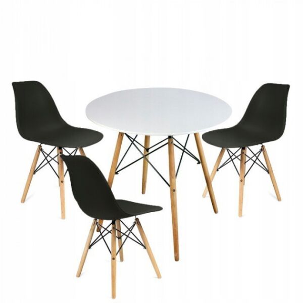 

Комплект мебели Jumi Scandinavian Design White-Black стол и кресла 3 шт.