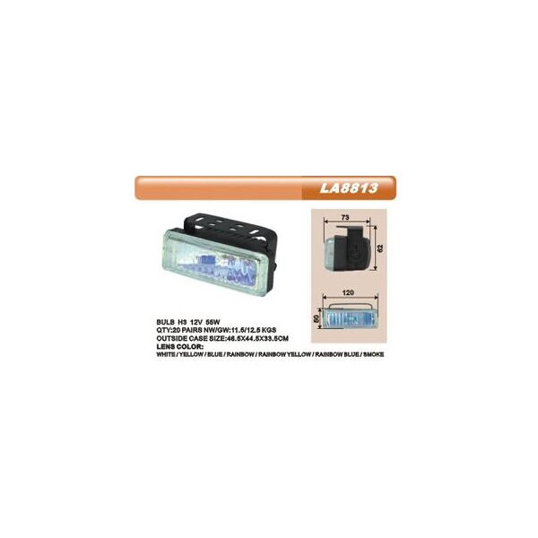 

Дополнительные фары противотуманные DLAA 8813 RY H3-12V-55W/120*50mm пара