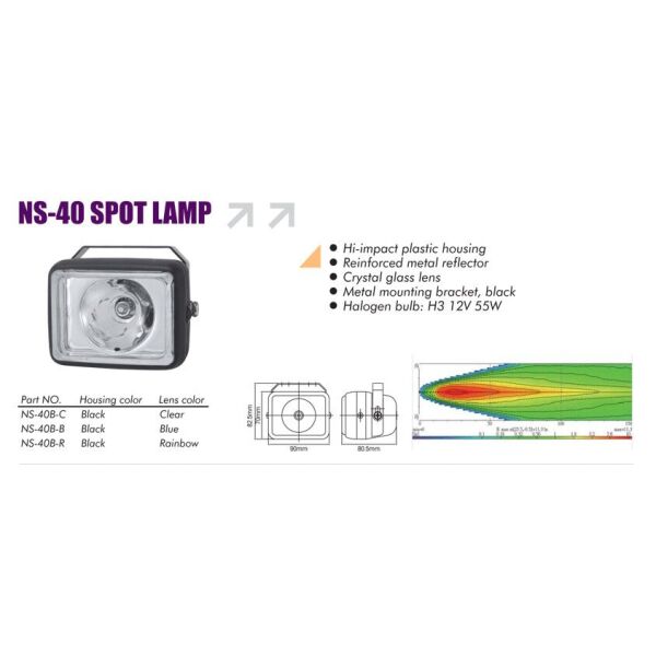 

Дополнительные фары противотуманные SIRIUS 40 B-C H3/12V/55W/90*70mm Taiwan пара