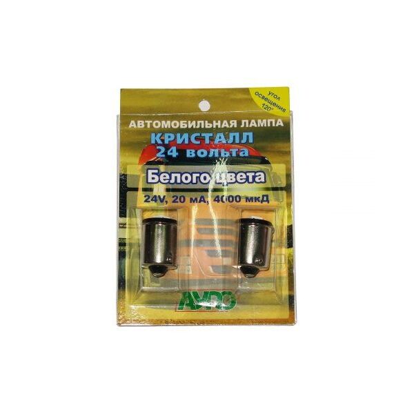 

Лампочка 24V с больш. цок. Кристалл белая 1LED 50х50