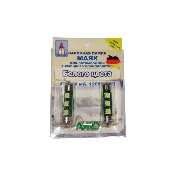 

Лампочка софитная 3LED МАЯК 50х50 45мм белая 12V