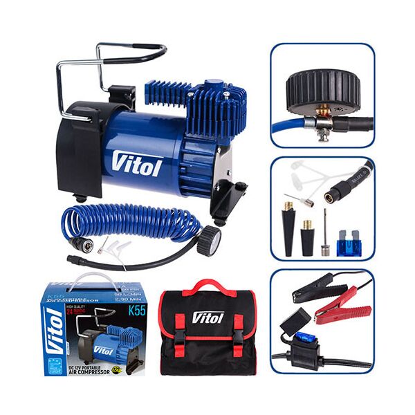

Компрессор K-55 150psi/23Amp/50л/шланг 5,0м/клеммы/с дефлятором (K-55)