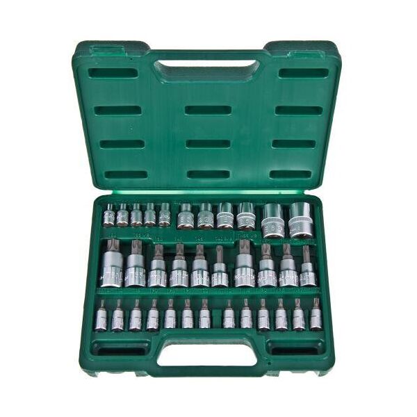 

Набор торцевых головок 1/2",3/8",1/4" внутр. и наруж. ТORX 34 пр.(9634T) HANS