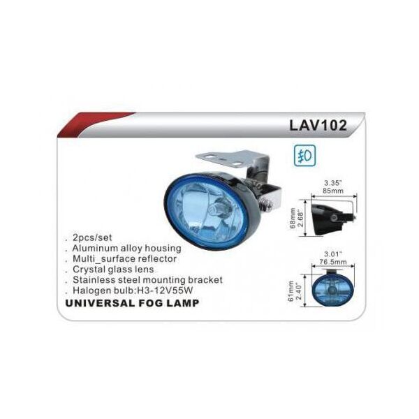 

Фары дополнительные DLAA 102-BL/H3-12V-55W/76*24mm