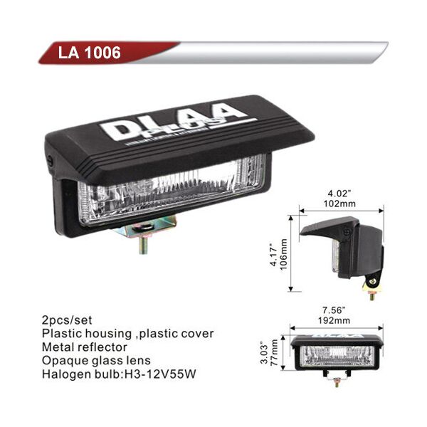 

Фары дополнительные DLAA 1006-W/H3-12V-55W/192*77mm/крышка